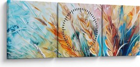 Tablou - Grâu, abstracție (cu ceas) (90x30 cm)