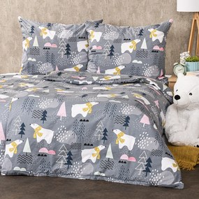 Lenjerie de pat flanelă 4Home Nordic Bear, 140 x 200 cm, 70 x 90 cm