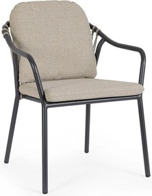 Scaun de grădină maro deschis din metal Edvige – Bizzotto