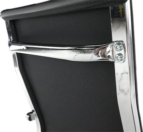 Scaun de birou, piele eco/metal, negru/crom, FARAN