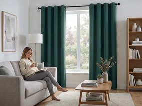 Draperie turcoaz OXFORD 140x250 cm Agatat: Inele metalice