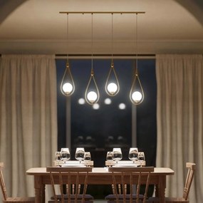 Lustra din alama cu 4 pendule in forma de lacrima Iside