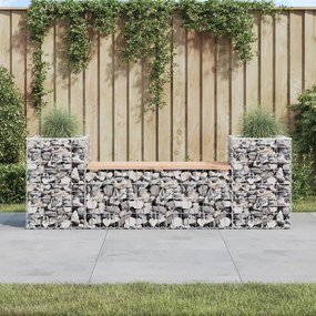 834388 vidaXL Bancă de grădină cu gabion, 183x41x60,5 cm, lemn masiv Douglas