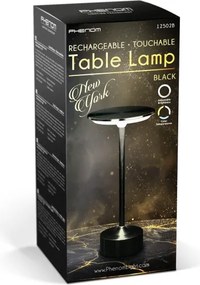 Lampă de birou LED reîncărcabilă NEW YORK, reglabilă, LED/1,8W/5V 1200 mAh, neagră