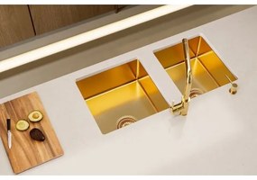 Chiuvetă de bucătărie ALVEUS 1103381 QUADRIX 45x45 cm bronz
