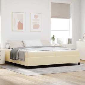 vidaXL Pat cu arcuri Crema, Negru 200 x 200 cm