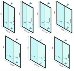 Cabina de dus Rapid Slide Negru 130x100cm, Rea