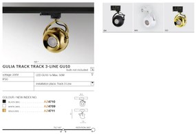 Spot directionabil pe sina GULIA TRACK 3Line auriu