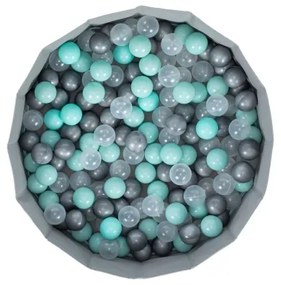 Piscină cu bile pentru copii d. 80 cm albastru/gri