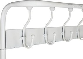 Cuier vintage de hol din metal, finisaj alb antichizat, 110×36×186 cm, „Merej"
