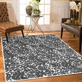 Covor tesut din Bumbac, gri, 60x200 cm, CBB223