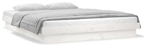 Cadru de pat cu LED Super King 6FT, alb, 180x200 cm, lemn masiv Alb, 180 x 200 cm