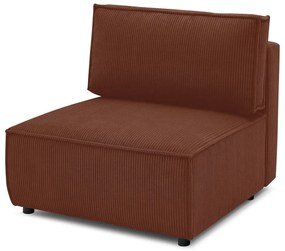 Modul pentru canapea cărămiziu cu tapițerie din catifea reiată (de mijloc) Nihad modular – Bobochic Paris