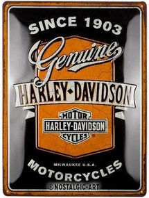 Placă metalică Harley-Davidson - Genuine Motorcycles