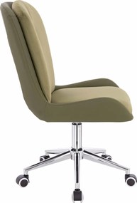 HR690K Scaun Velvet&amp;soft Piele Pu Măsline/Khaki Bază Cromata