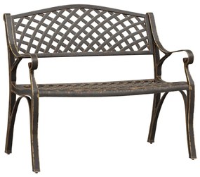 317747 vidaXL Bancă de grădină, bronz, 102 cm, aluminiu turnat