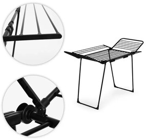 Uscător de rufe - 25 m suprafață de uscare, 4 aripi pliante, negru