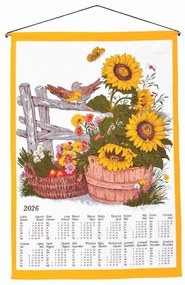Calendar textil cu baston Slunečnice 2026, 45 x 65cm