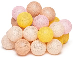 Ghirlandă luminoasă cu becuri LED Luuka, 30 lumini, bej - roz