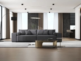 Canapea extensibilă dumonde cu ladă de depozitare si sezut confortabil din spuma high-density, Marbela Enjoy Grafit XXL 295x100 cm