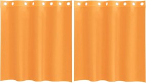 vidaXL Perdele Voile cu Oeli 2 buc Portocaliu 140x140 cm