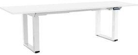 Masă înălțime reglabilă OfficeTech Strong 240 x 80 cm, picioare albe, alb