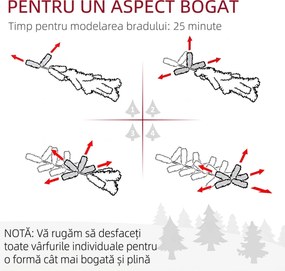 HOMCOM Brad Artificial de Crăciun cu 479 Ramuri, Brad de Crăciun Înalt și Îngust cu Bază Pliabilă, Ø65x180 cm, Verde | Aosom Romania