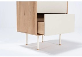 Comodă albă/în culoare naturală înaltă din lemn de stejar 60x100 cm Fina – Gazzda