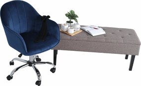 Scaun de birou, material textil din catifea albastru / crom, EROL