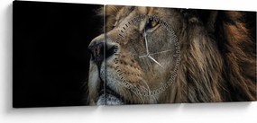 Tablou - Leul maiestuos (cu ceas) (90x30 cm)