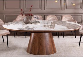 Masa extensibila, Ceramica, Furnir nuc, UNIQUE 160-200cm