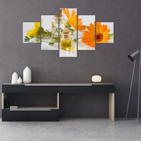Tablou cu flori portocalii (125x70 cm), în 40 de alte dimensiuni noi