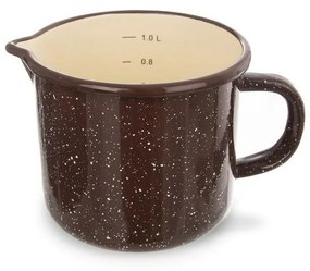 Cană smălțuită Orion Brown, cu pâlnie, 12 cm