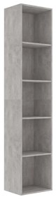 800958 vidaXL Bibliotecă, gri beton, 40x30x189 cm, PAL