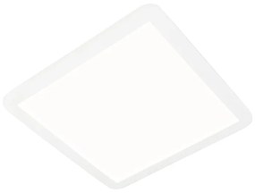 Plafoniera alba 40 cm patrata incluzând LED cu dimmer 3 trepte IP44 - Steve