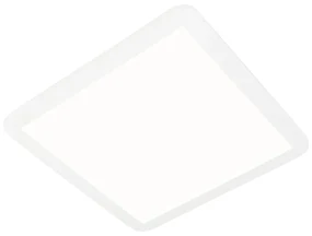 Plafoniera alba 40 cm patrata incluzând LED cu dimmer 3 trepte IP44 - Steve