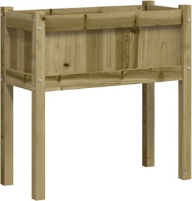 vidaXL Jardinier de grădină cu picioare, 70x31x70 cm, lemn pin tratat