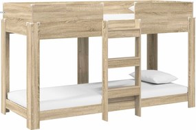 vidaXL Pat Etajat pentru Copii Stejar Sonoma 75 x 190 cm Lemn compozit