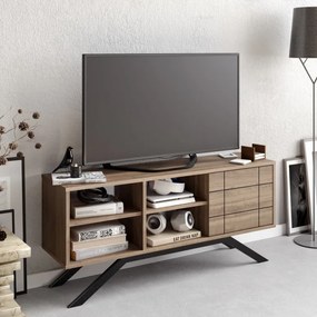 Comoda TV North - Negru, Walnut