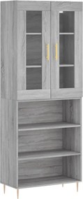 vidaXL Dulap înalt, gri sonoma, 69,5x34x180 cm, lemn compozit