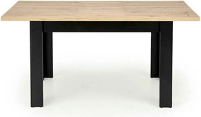 Masa extensibila BAGIO, stejar/negru, PAL laminat, 120/160x80x77 cm