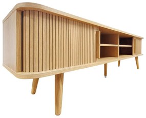 Comodă TV în culoare naturală cu aspect de lemn de stejar 178x50x40 cm Rove – Woodman