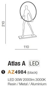 Lampadar LED tip Statueta design modern decorativ ATLAS A