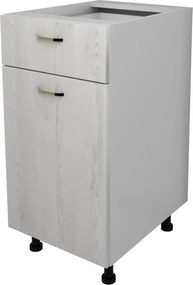 Corp Baza Lecce, 1 Sertar, 1 Usa, Pin Alb/Alb, 40 x 50 x 80 cm