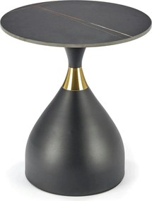 Masuta de cafea metal/ceramica SCALITA, negru cu efect de marmura/auri