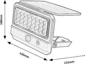 Lampa solara cu senzor de miscare Flaxton negru
