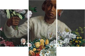 Tablou - Frédéric Bazille, Young Woman with Peonies, reproducere (90x60 cm)