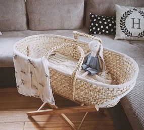 Cosulet bebe pentru dormit handmade din material ecologic Ahoj Baby natur, include salteluta