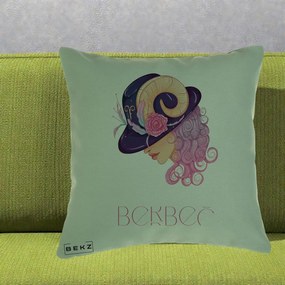 Perna Personalizata Zodie Berbec, 40x40 cm, Verde, Husa Detasabila, Perna Inclusa, BEKZ®
