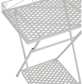 Masuta laterala pliabila din metal, H67 cm, Charmet White